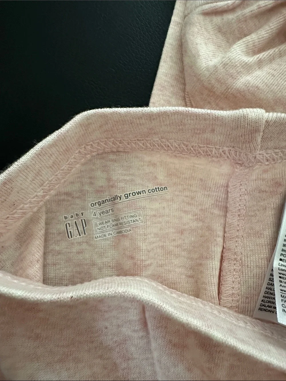 GAP Girls Pink Thermal Pajama Set with Embroidered Logo